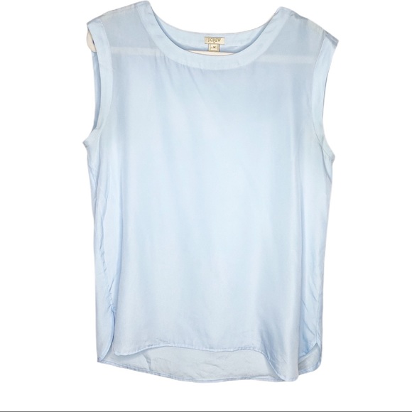 J. Crew Tops - J. Crew Baby Blue Tank Blouse Size Medium